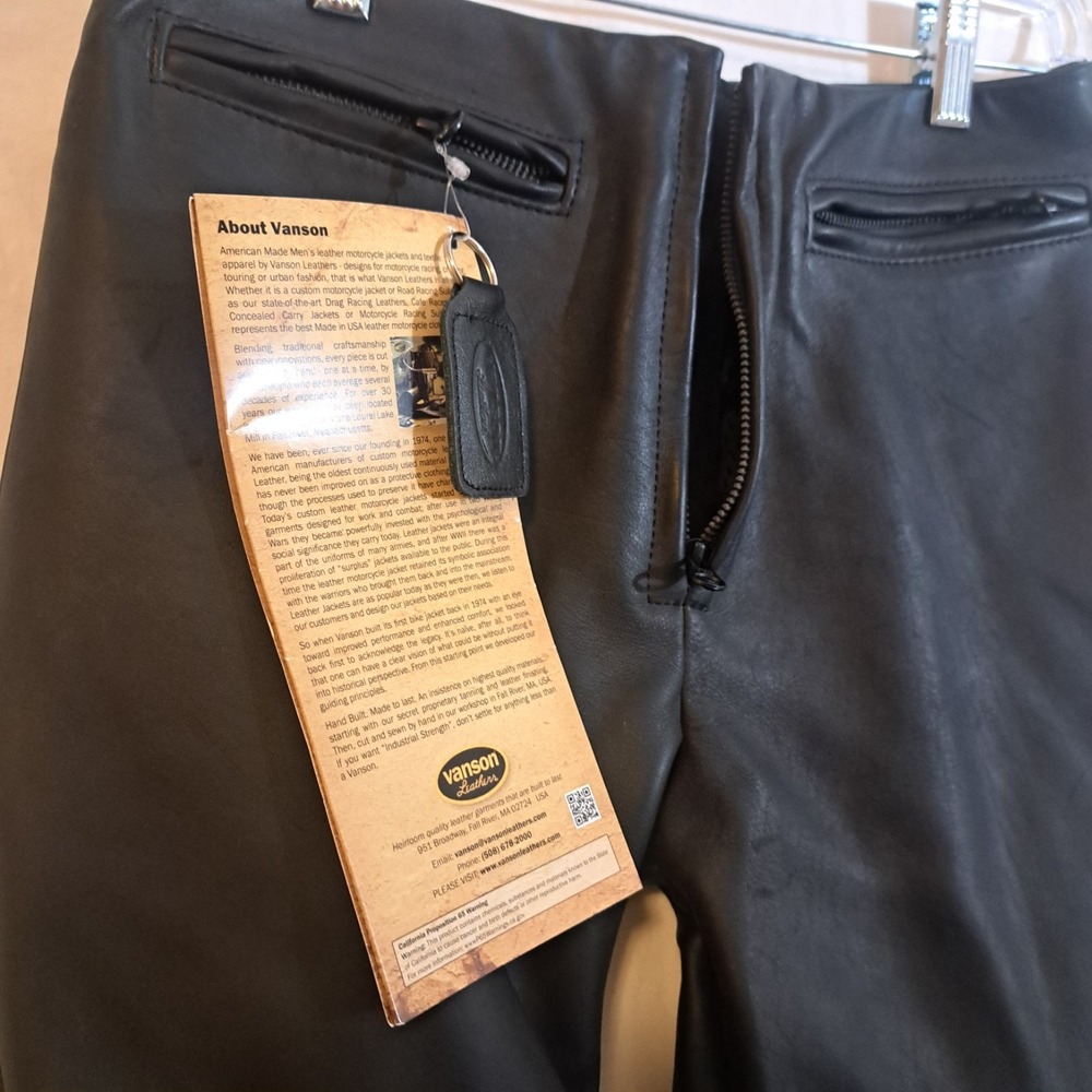 Harley Davidson x Vanson Black Leather Pants Moto Trouser Womens Size 6 $895 NWT - Picture 6 of 14